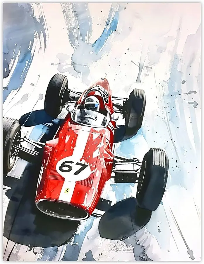 Retro Motorsport Framed Print — Amber · Slipstream Threads