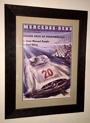 Vintage-style Motorsport Framed Print — Matte Black