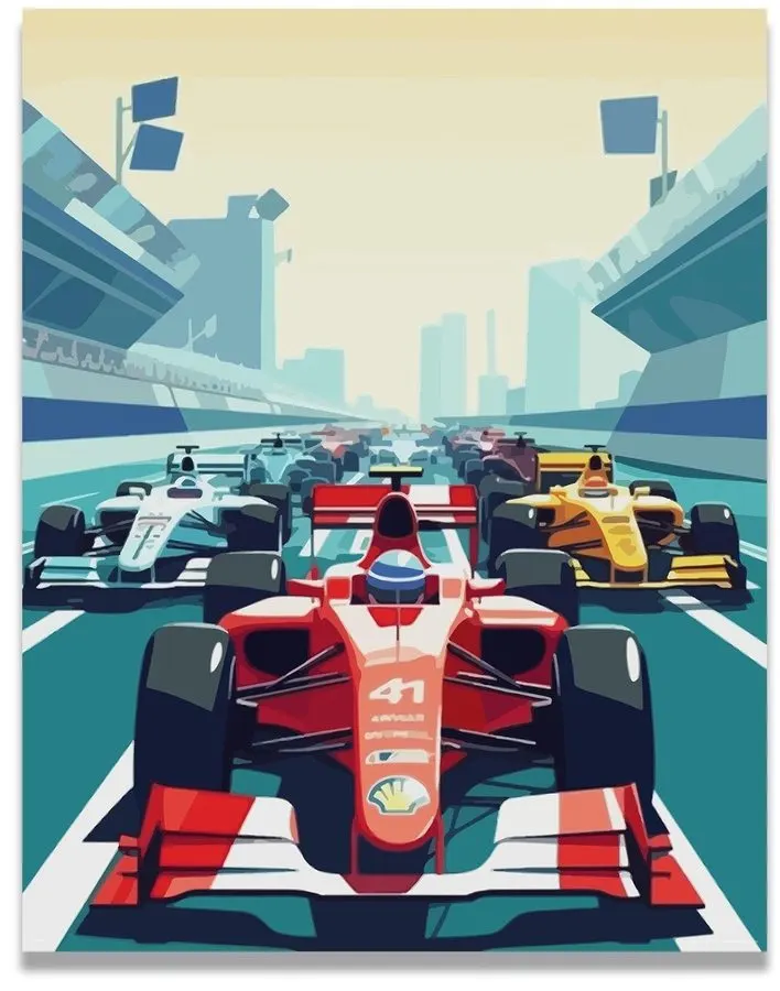 Classic Motorsport Framed Print — Ivory