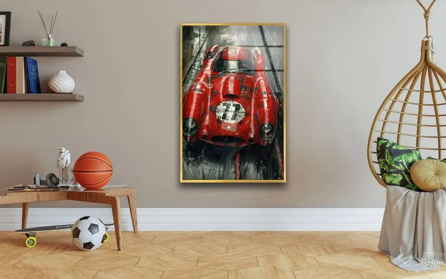 Heritage Motorsport Framed Print — Sunset Orange