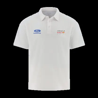 Optic White Team-Style Racing Polo