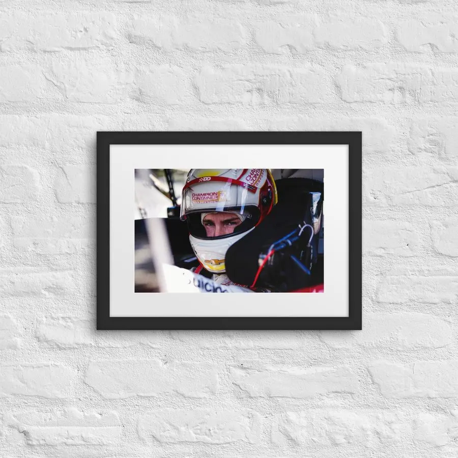 Modern Motorsport Framed Print — Cobalt