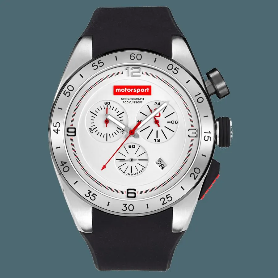 White-Dial Motorsport Chronograph Watch