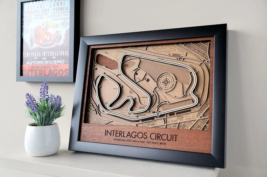 Retro Motorsport Framed Print — Gold Edition