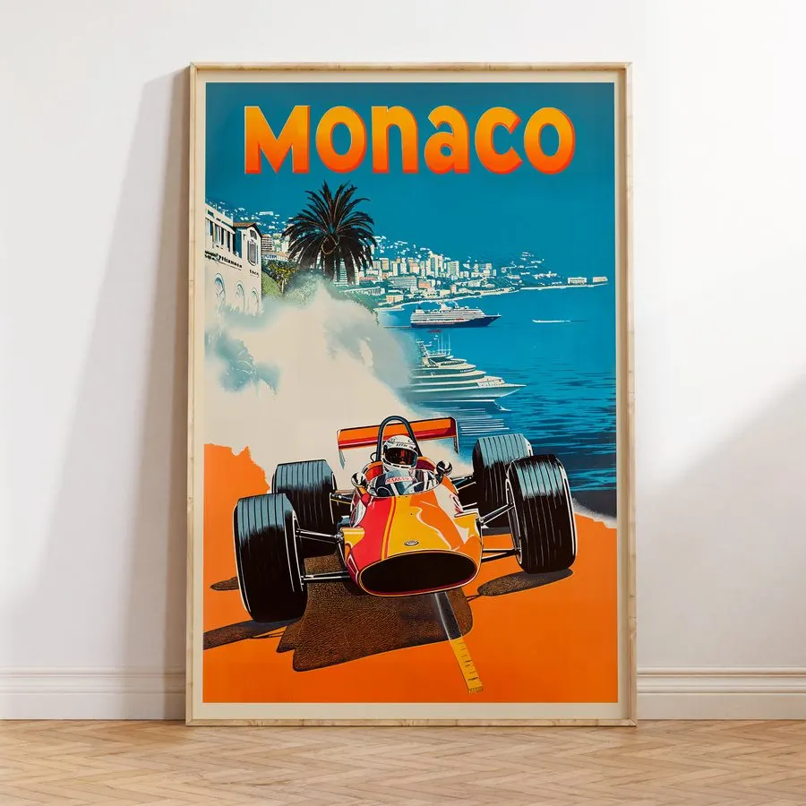Heritage Motorsport Framed Print — Amber · Slipstream Threads