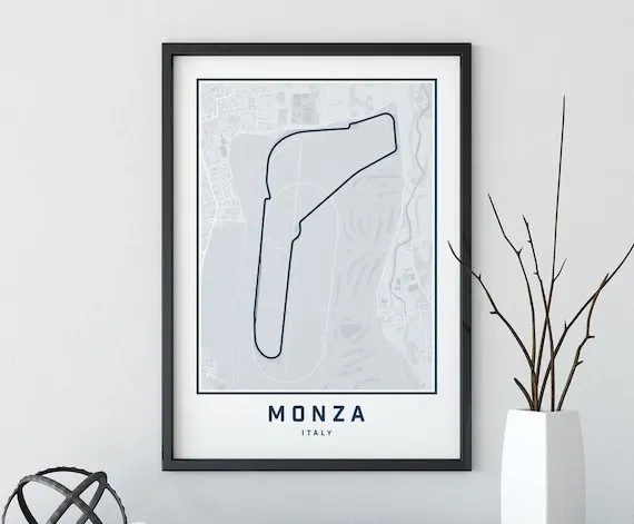 Retro Motorsport Framed Print — Silver