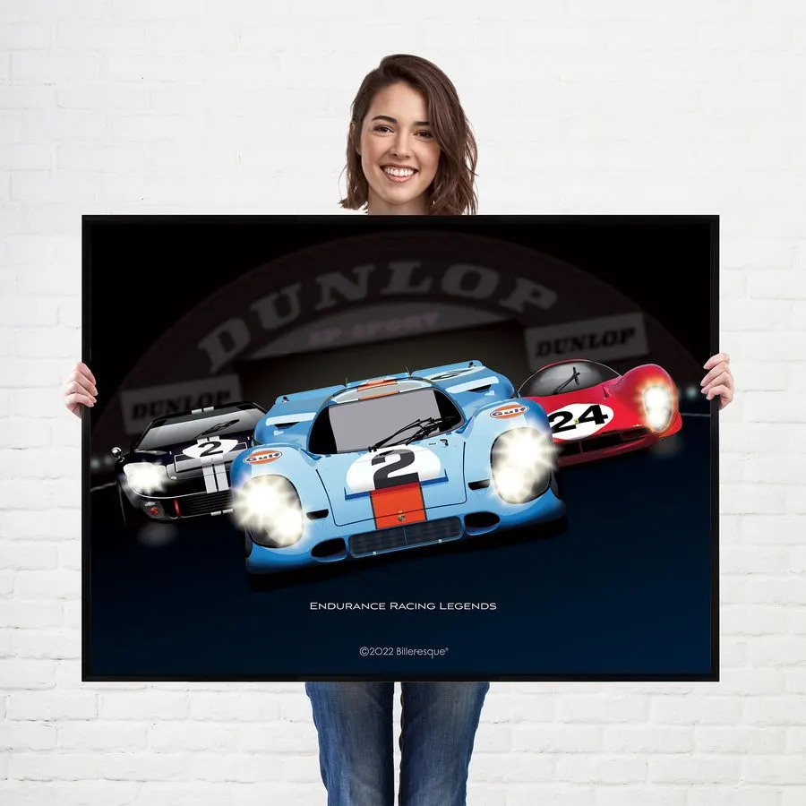 Classic Race Motorsport Framed Print — Azure