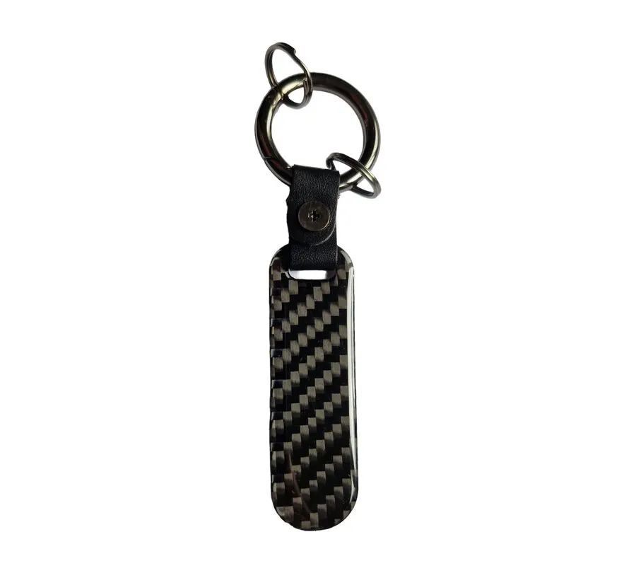 Matte Black Carbon-Look Racing Keyring
