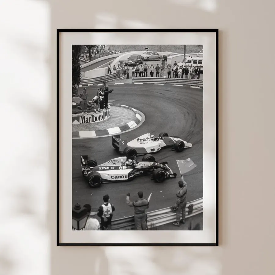 Heritage Motorsport Framed Print — Monochrome