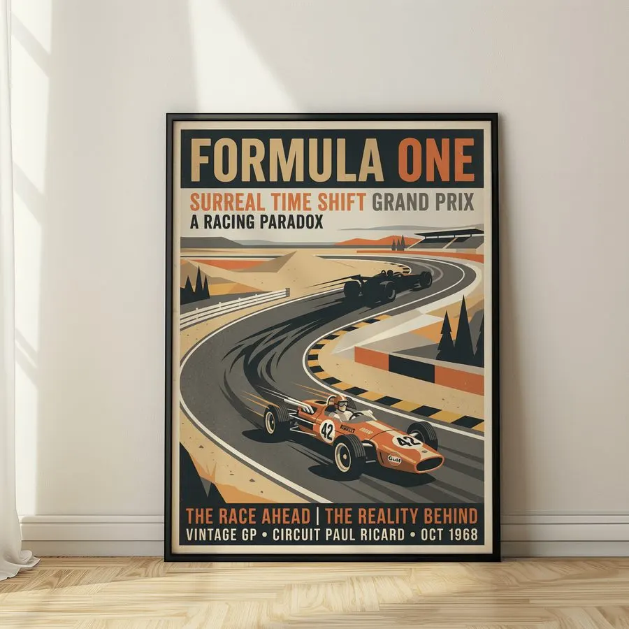 Circuit Motorsport Framed Print — Sunset Orange