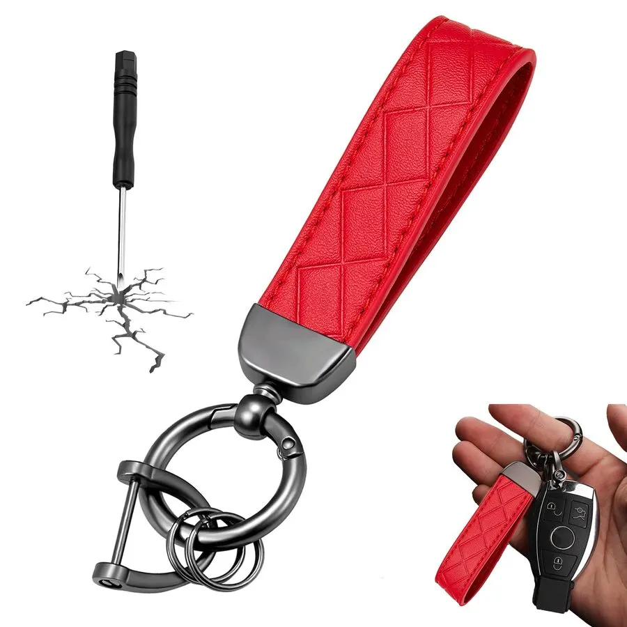 Scarlet Carbon-Look Racing Keyring