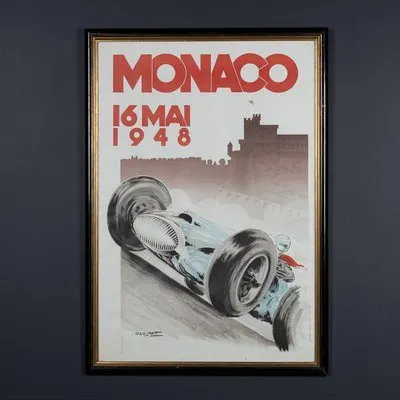 Vintage-style Motorsport Framed Print — Pearl