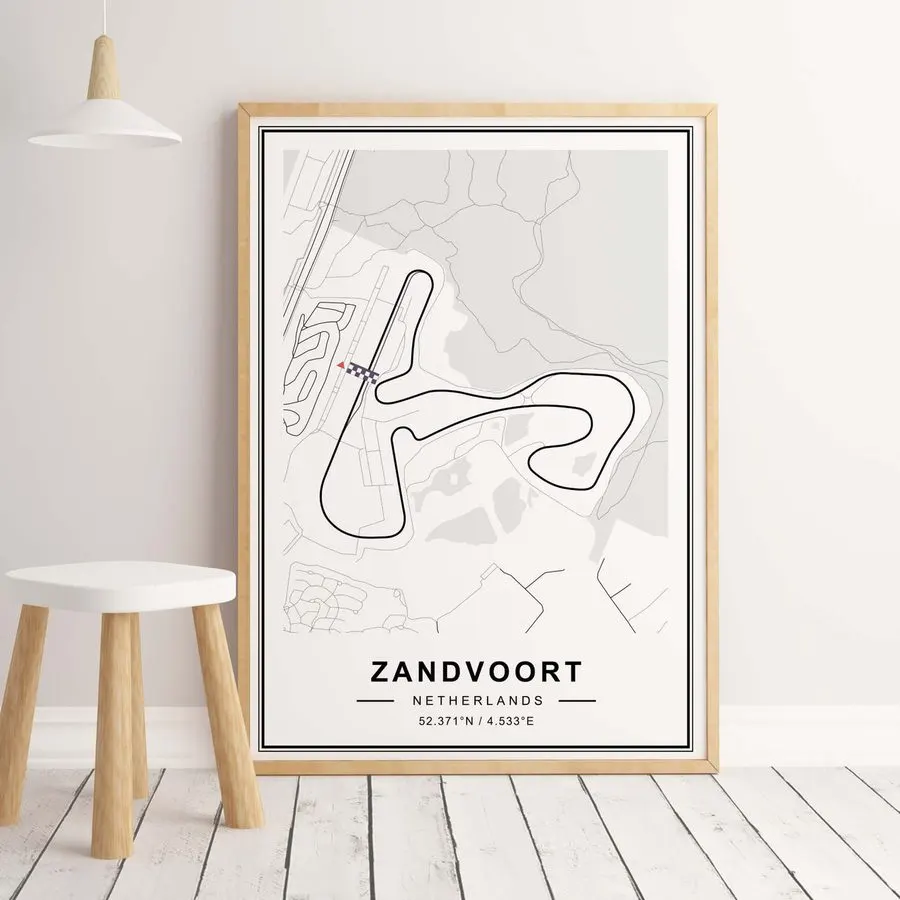 Modern Motorsport Framed Print — Sunset Orange