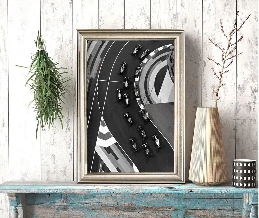 Modern Motorsport Framed Print — Midnight
