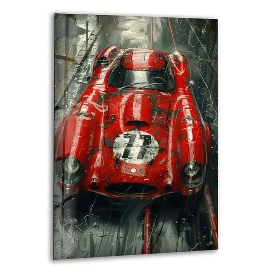 Heritage Motorsport Framed Print — Scarlet