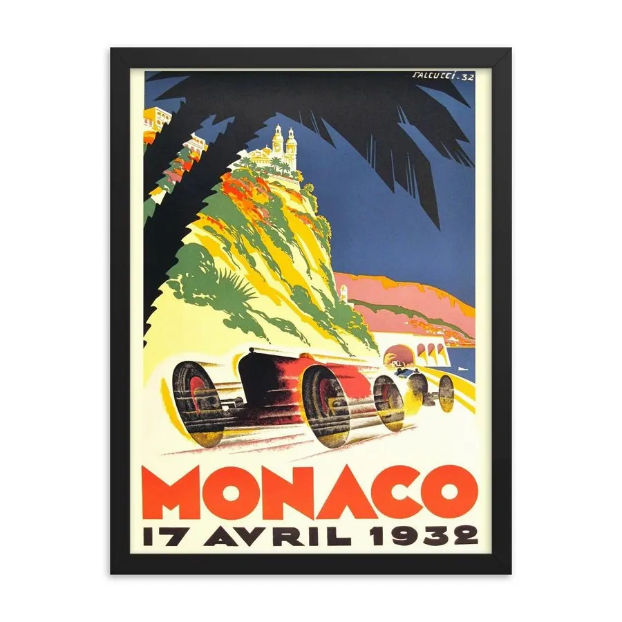 Modern Motorsport Framed Print — Amber · Slipstream Threads