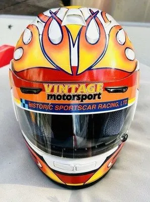 Retro Collector Helmet — Sunset Orange Livery