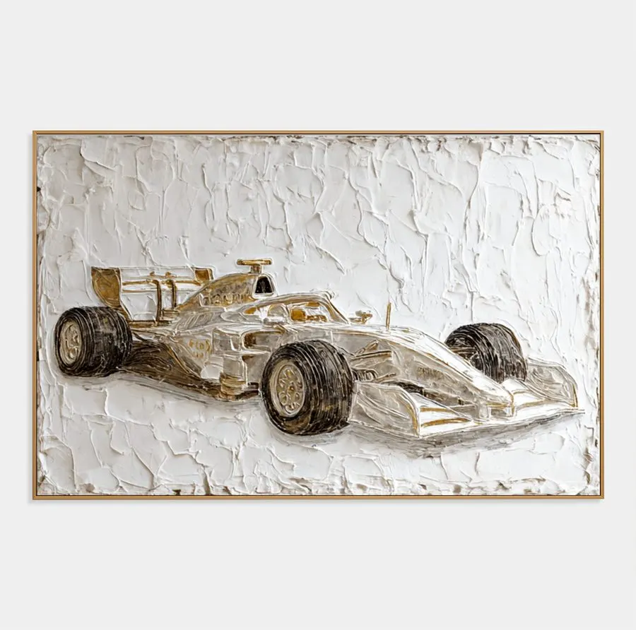 Modern Motorsport Framed Print — Gold Edition