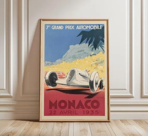 Retro Motorsport Framed Print — Carbon