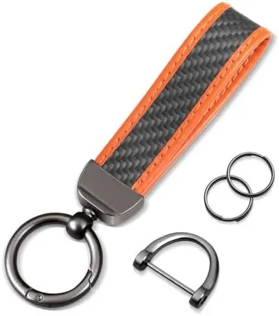Amber Carbon-Look Racing Keyring · Halden Chronometrics