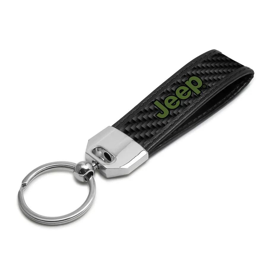 Emerald Carbon-Look Racing Keyring