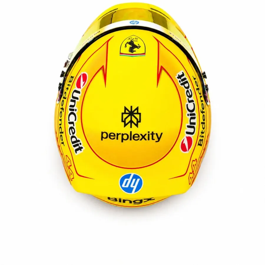 Modena Yellow Replica Racing Helmet 1:2 Display