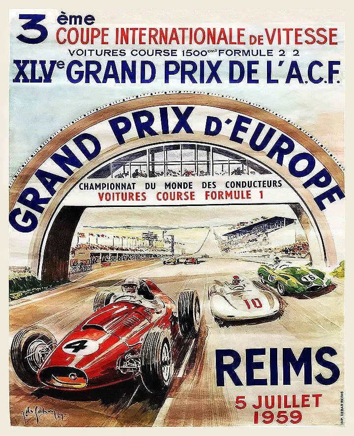 Retro Motorsport Framed Print — Ivory