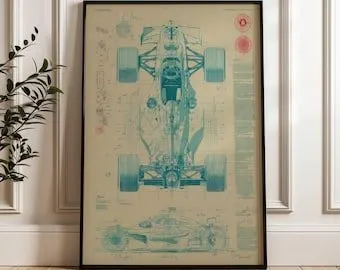 Retro Motorsport Framed Print — Emerald