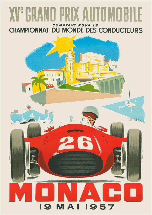 Retro Motorsport Framed Print — Bronze