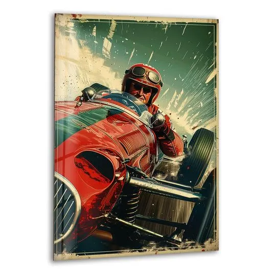 Vintage-style Motorsport Framed Print — Amber · Slipstream Threads (APX-GAR-0040)