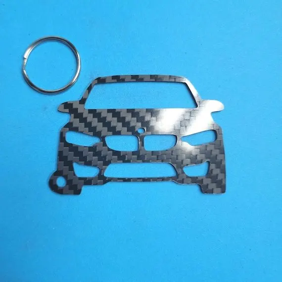 Azure Carbon-Look Racing Keyring