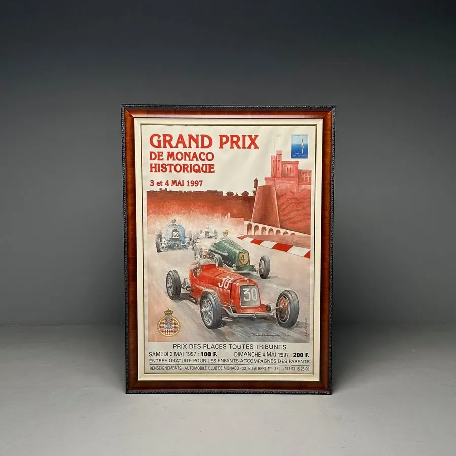 Vintage-style Motorsport Framed Print — Bronze