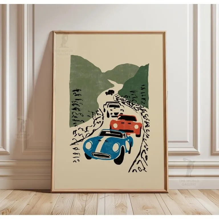 Modern Motorsport Framed Print — Emerald