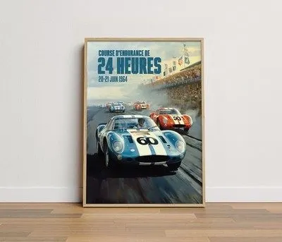Classic Race Motorsport Framed Print — Royal Blue