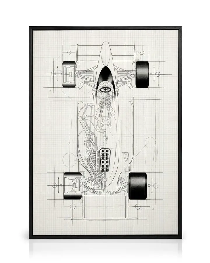 Classic Race Motorsport Framed Print — Sunset Orange