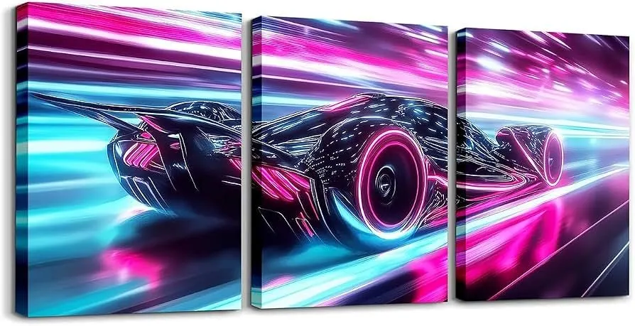 Modern Motorsport Framed Print — Royal Blue