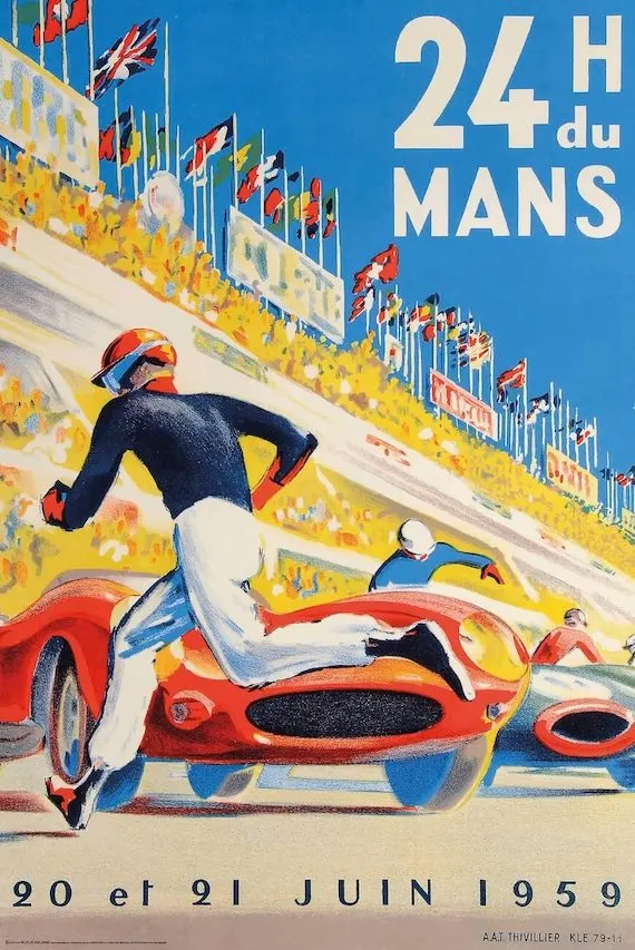 Retro Motorsport Framed Print — Sunset Orange