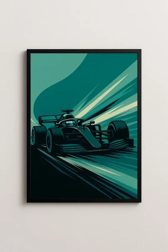 Heritage Motorsport Framed Print — Royal Blue