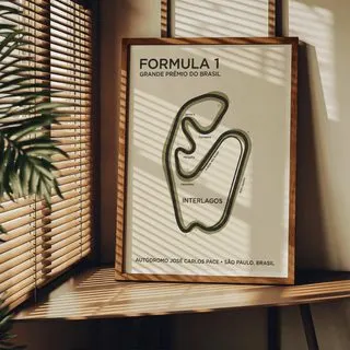Vintage-style Motorsport Framed Print — Midnight