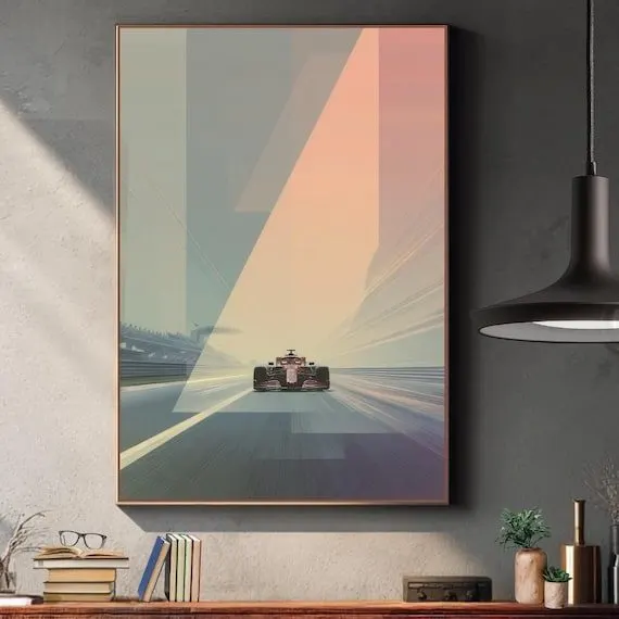 Modern Motorsport Framed Print — Championship White