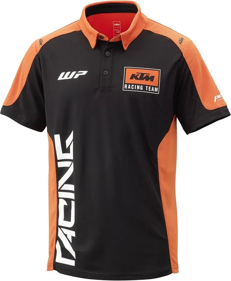 Sunset Orange Team-Style Racing Polo