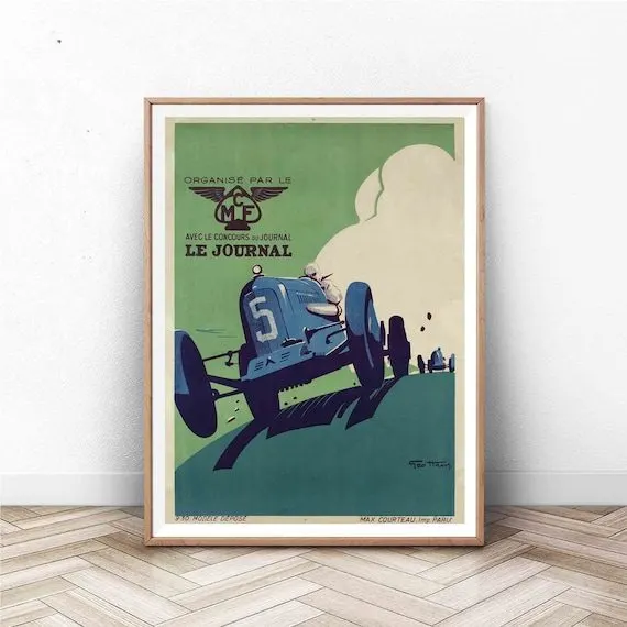Retro Motorsport Framed Print — Midnight