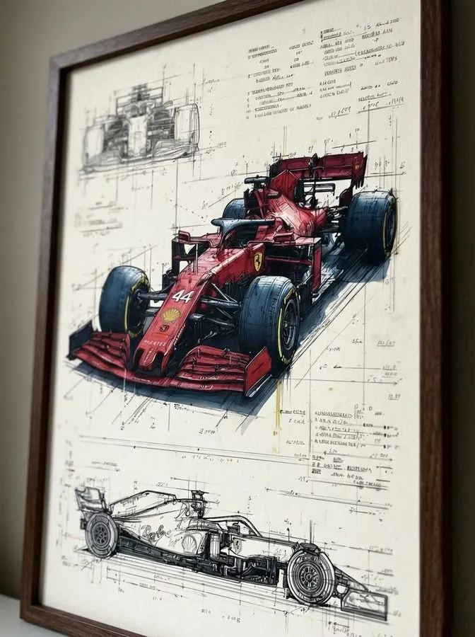 Circuit Motorsport Framed Print — Midnight
