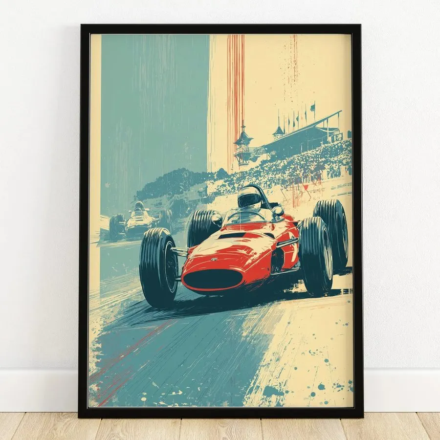 Classic Motorsport Framed Print — Crimson
