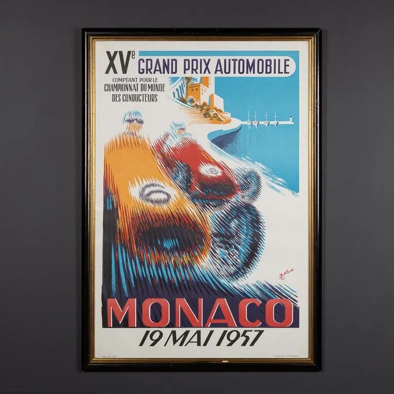 Retro Motorsport Framed Print — Slate