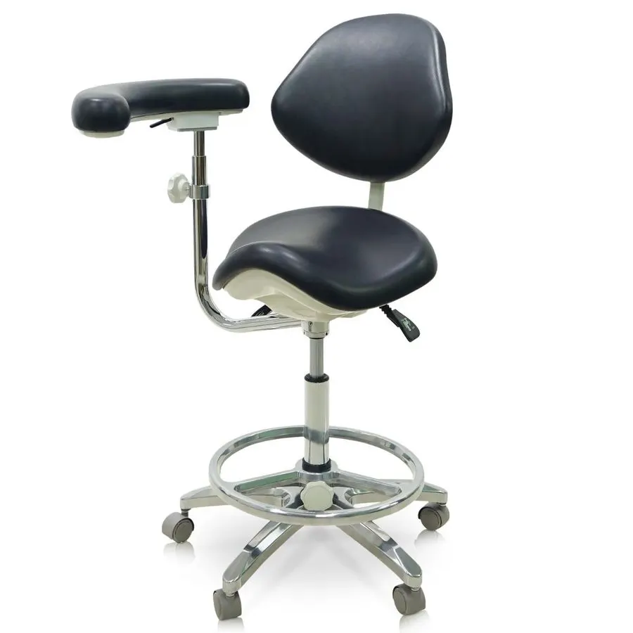Ergonomic Dental Assistant Stool with Armrest
