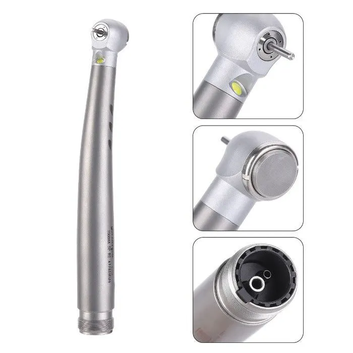 LED Push Button Ceramic Bearing High-Speed Handpiece, Quad Spray, 4-Hole