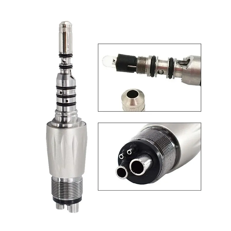 Titanium 45 Degree Standard Head Fiber Optic High-Speed Handpiece, Quad Spray, 4/6-Hole