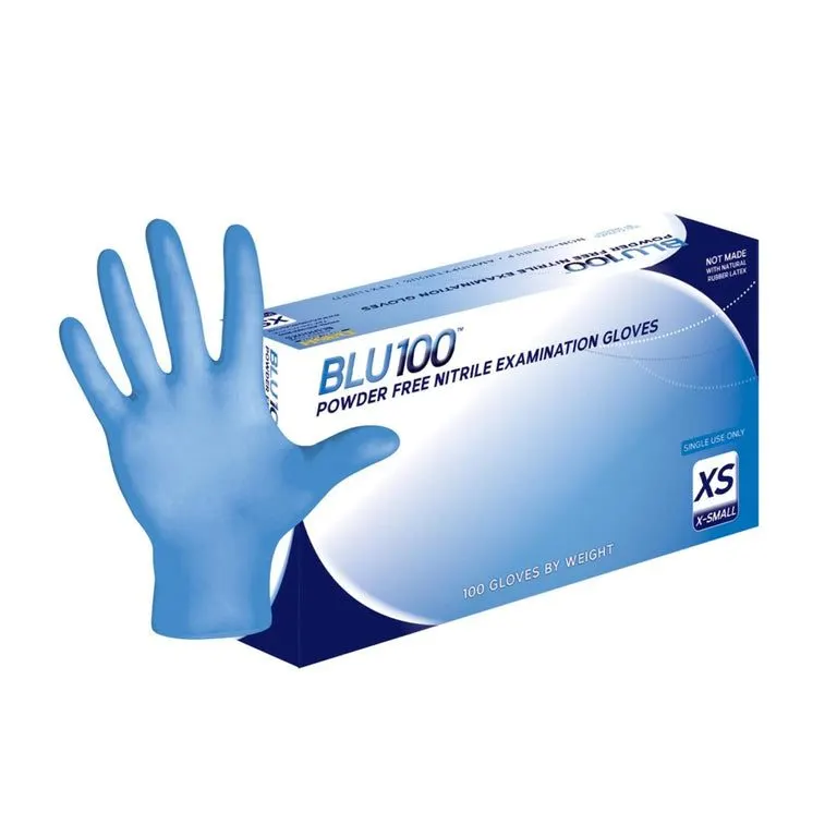 Blue Nitrile Examination Gloves (Box of 100)