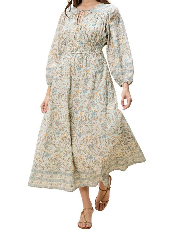Nova Puff-Sleeve Midi Dress